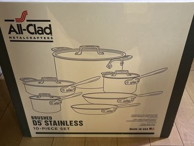 All-Clad Brushed D5 Stainless Steel 10-Piece Cookware Set