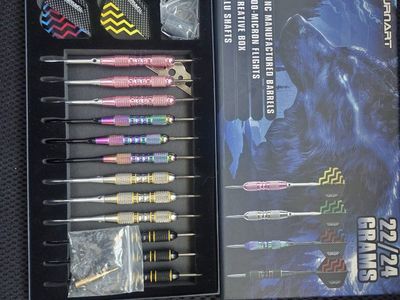 TURNART Professional Steel Tip Darts Set - 12 Pack, 22/24 Grams, Aluminum Shafts, CNC Barrels