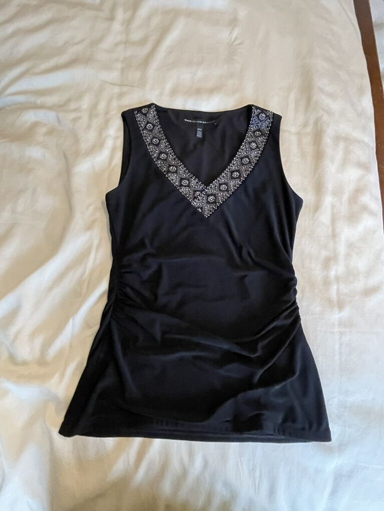 White House Black Market Beaded Tank Top XXS