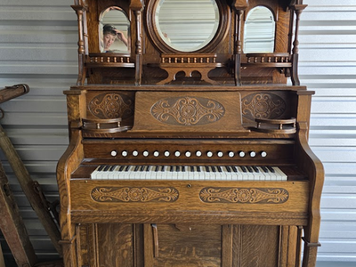 Victorian Pump Organ with Oak Piano Stool