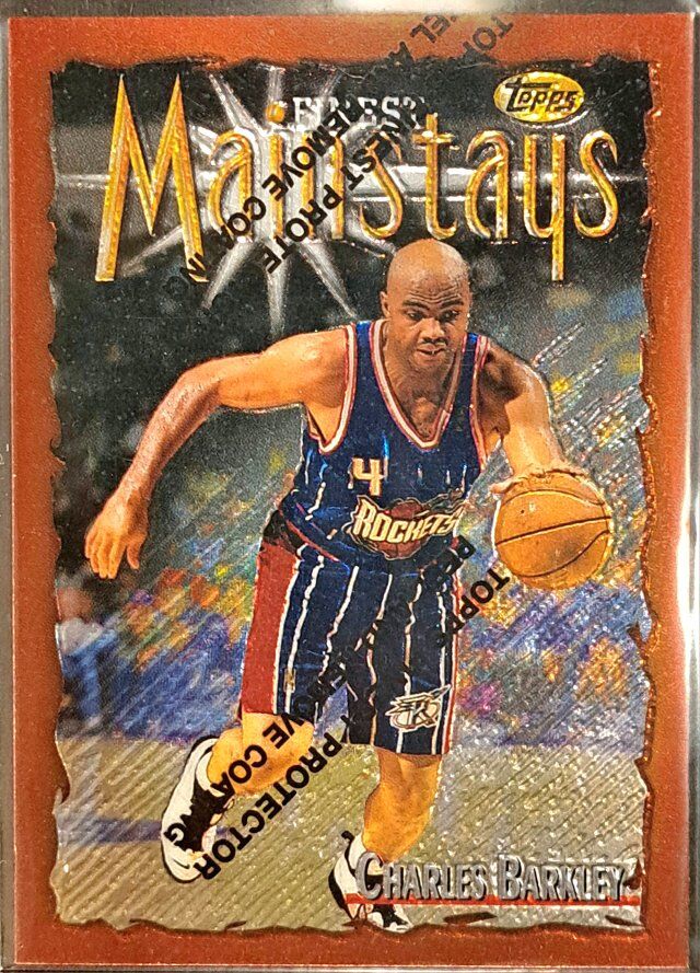 1997 Topps Finest Charles Barkley Refractor w/ Cov