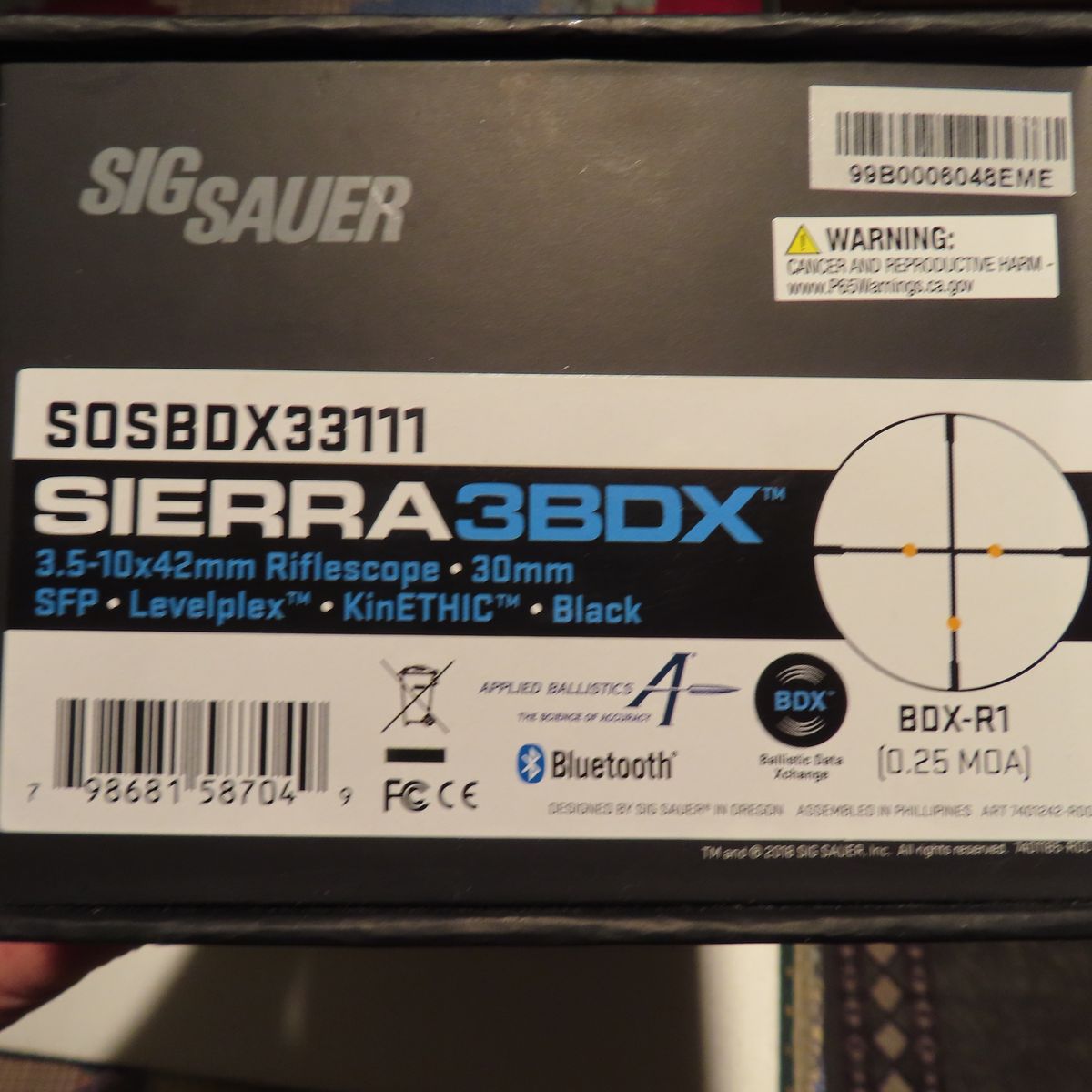 Sig Sauer Sierra3BDX 3.5-10x42mm Riflescope - 30mm SFP Black