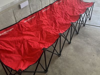 POWERNET Portable 6-Seat Team Sports Bench Red - Folding Sideline Seating