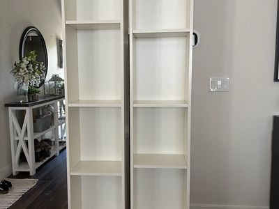 IKEA BILLY Bookcases, White, Pair (2) - Adjustable Shelves 80” tall- 13” wide