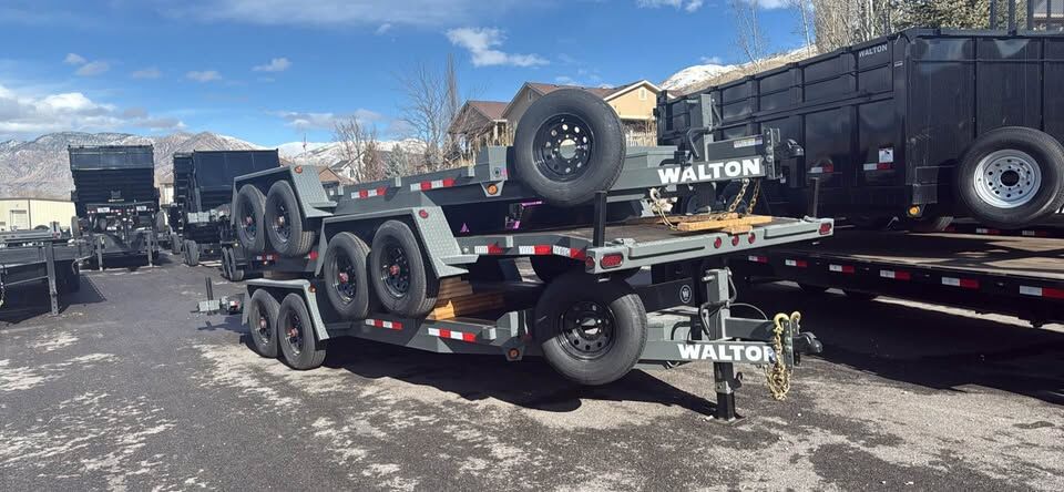 2026 Walton 15,500 LB GVWR 14K - 20' with Dove Tail  Equipment Hauler Flatbed Trailer