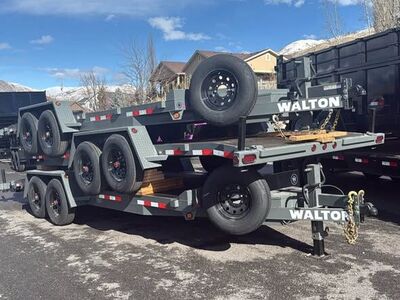 2026 Walton 15,500 LB GVWR 14K - 20' with Dove Tail Equipment Hauler Flatbed Trailer