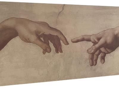 Michelangelo – Creation of Adam (Hands Detail) 22" x 55"