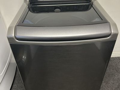 LG black stainless super capacity washing machine