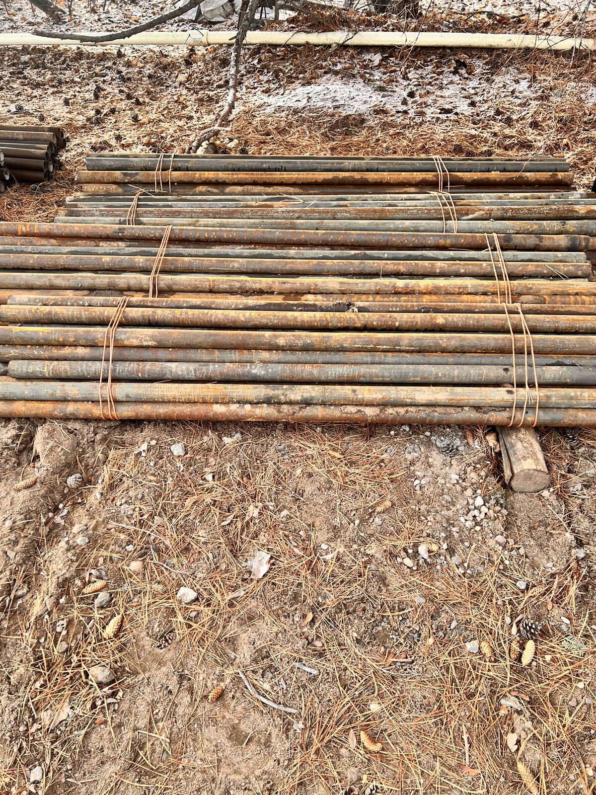 Precut drill pipe posts and other material
