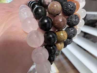 6mm - 6 Total Natural Stone Stretch Bracelets – 8”