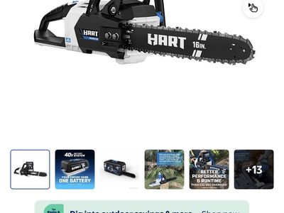 Hart 16 Inch Brushless Electric Chainsaw - 40V 16"