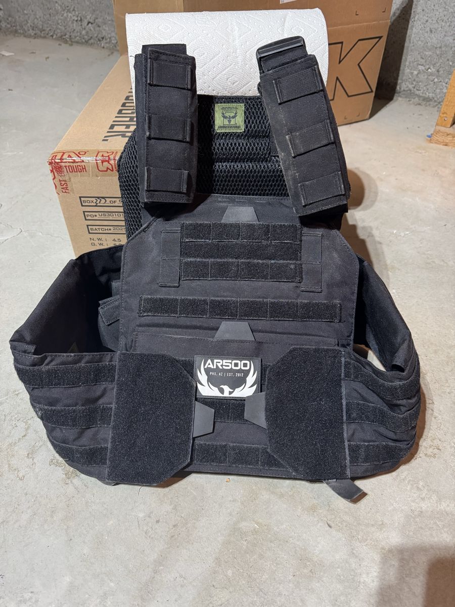 AR500 Armor Testudo Plate Carrier (Black) - Tactical Vest for Body Armor