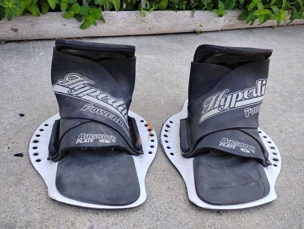Wake Board Binding Rubber Shoes Metal Latch Hyper Lite Power Boots Air Shock Plate