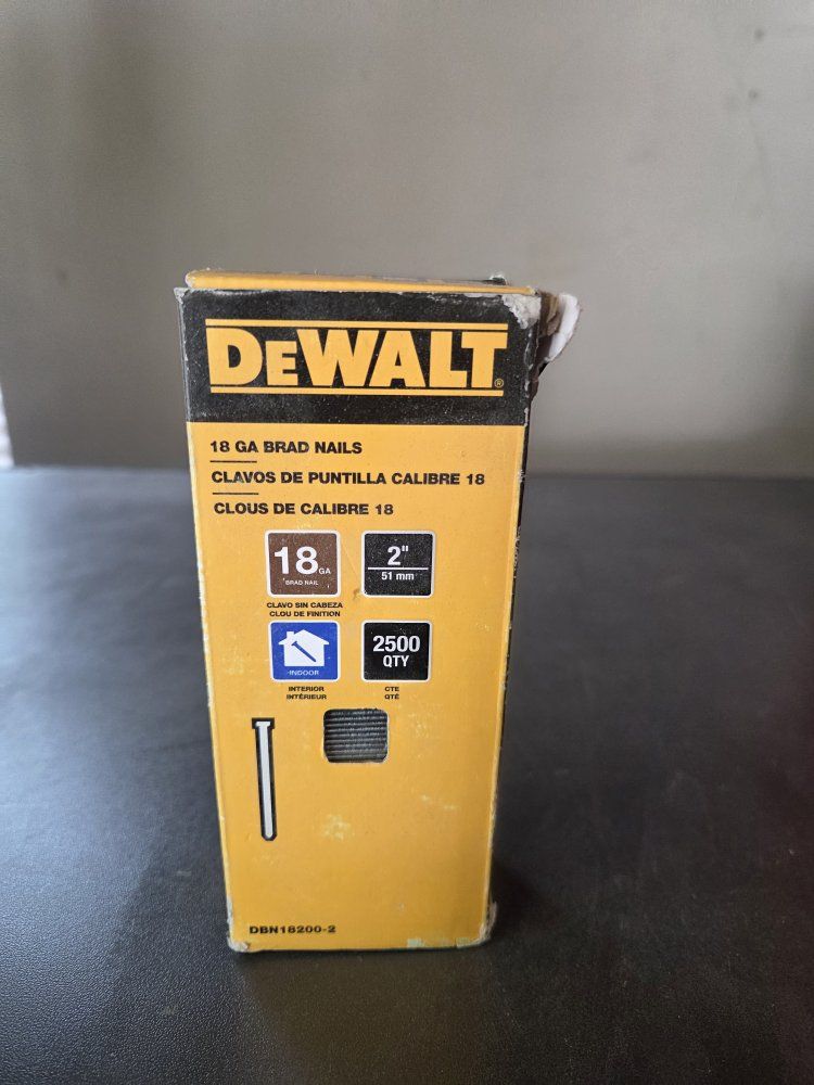 DEWALT DBN18200-2 18 GA Brad Nails 2-inch 2500 QTY for Indoor Use