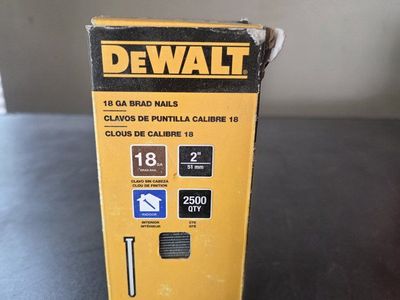 DEWALT DBN18200-2 18 GA Brad Nails 2-inch 2500 QTY for Indoor Use