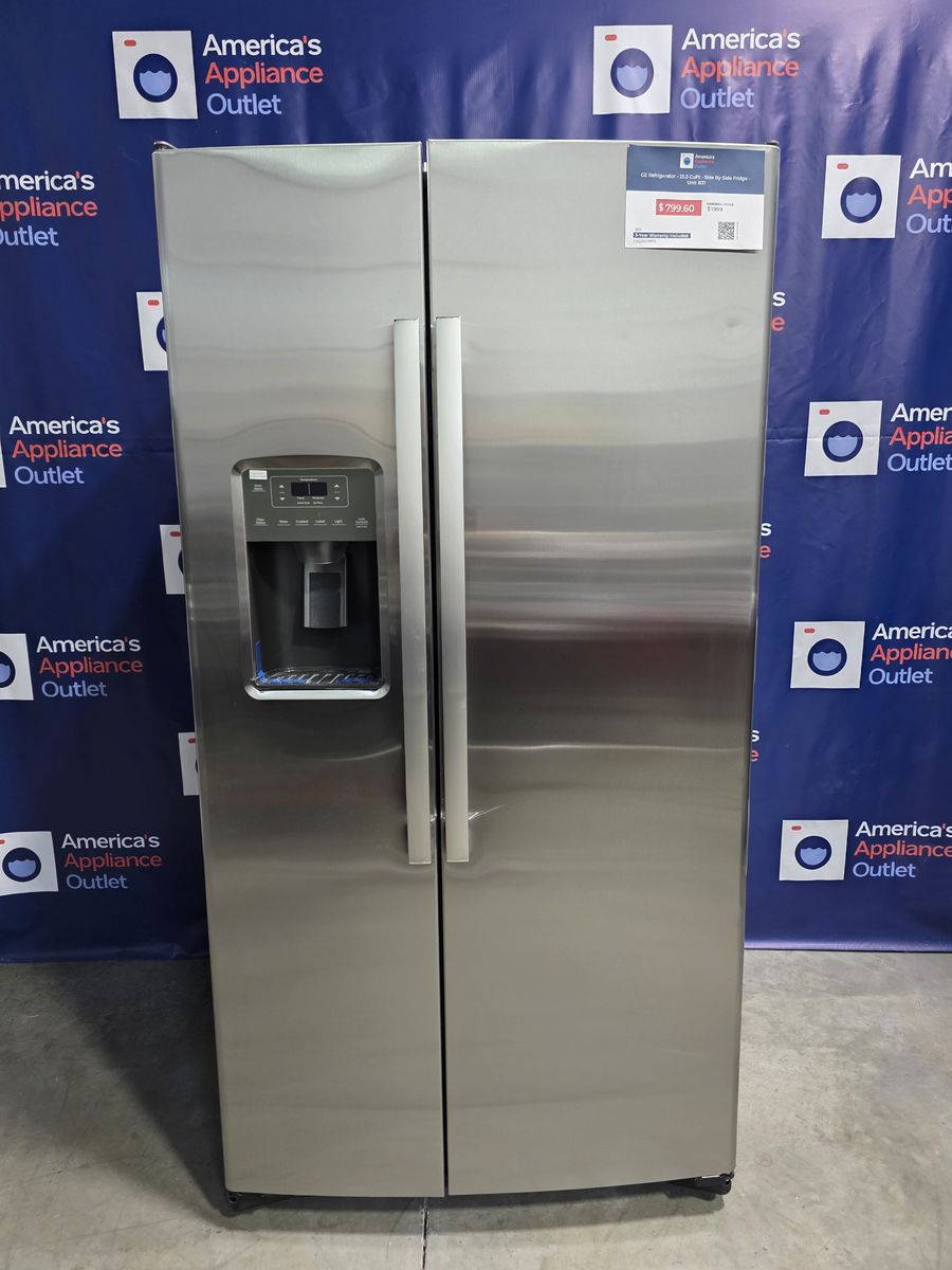GE Side-by-Side Refrigerator (Fingerprint Resistant Stainless Steel), 36-Inch Wide, 25.3 Cu. Ft.