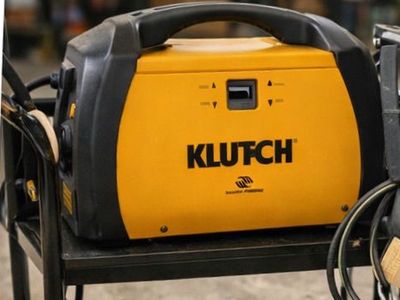 Klutch MP140Si MIG/Stick Welder with Airgas Tank, Cart, Helmet & Gloves - Industrial Welding Set