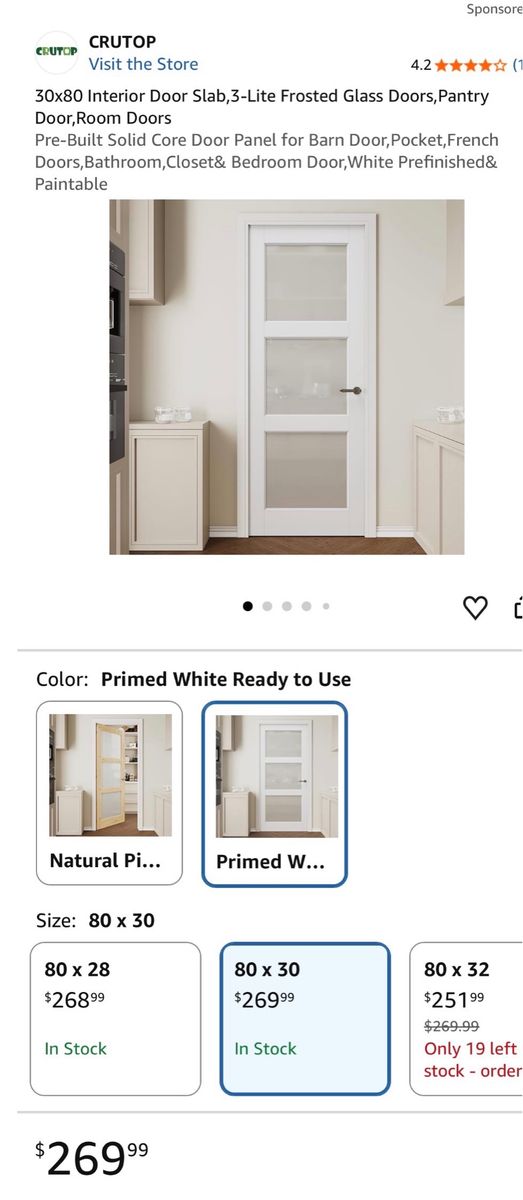 Frosted glass door