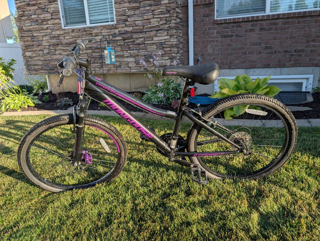 Mongoose Elevation 24" Wheel Mountain Bike - Black/Purple, 21-Speed