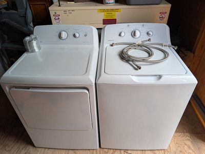 Hotpoint Washer & Electric Dryer Set - White Top Load Washer, Front Load Dryer