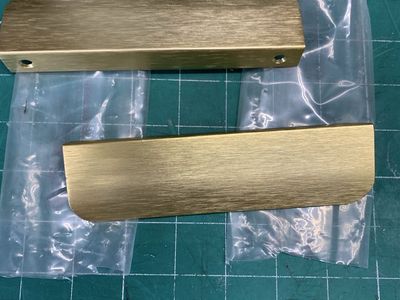 Modern Brushed Gold Edge Pull Cabinet Handles (Set of 2)