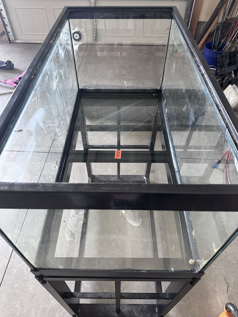 40 Gal Glass Aquarium with Metal Stand - Used Fish Tank Terrarium Reptile Enclosure