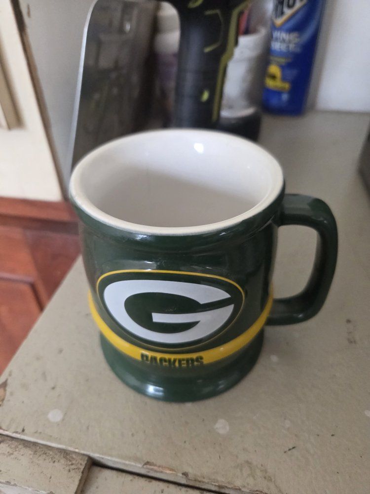 Green Bay Packers Ceramic Coffee Mug Green and Yellow NFL Drinkware
