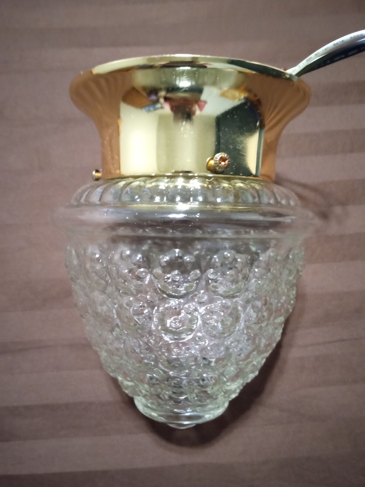 Glass and brass acorn indoor light new