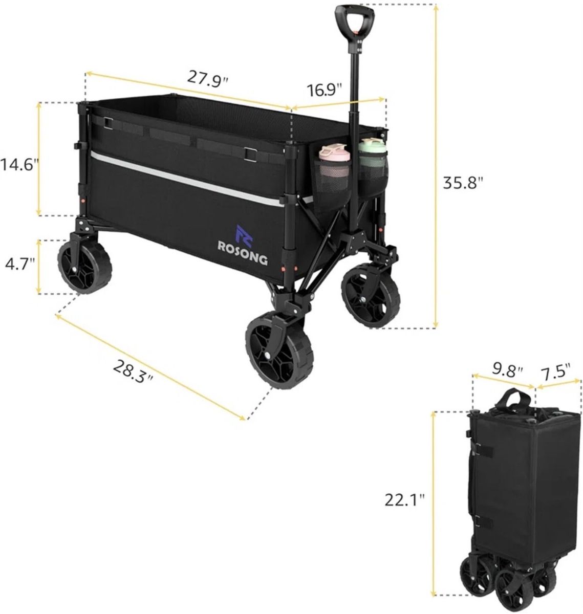Brand New Heavy-Duty Collapsible Folding Wagon Carts