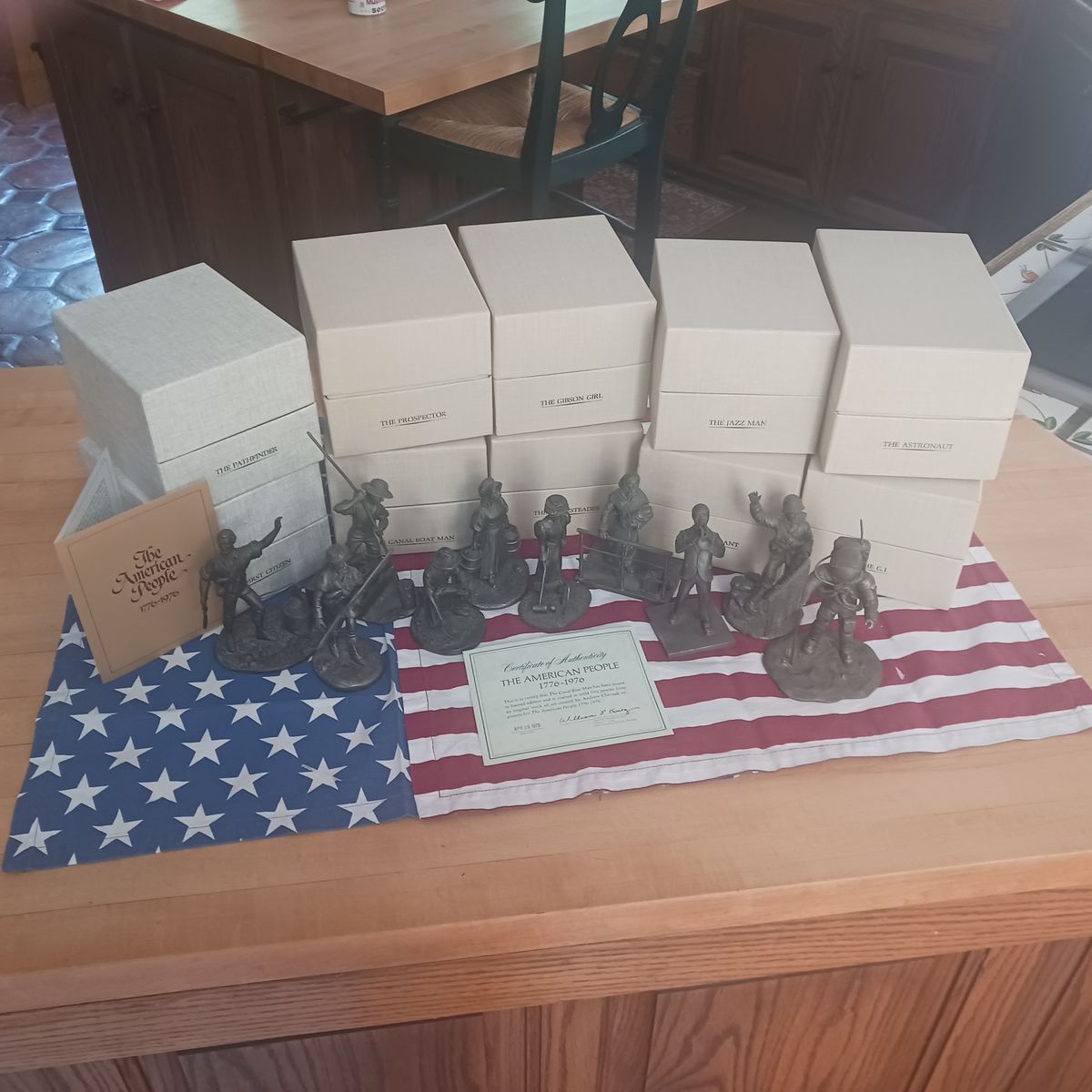 The American People 1776-1976 Franklin Mint Pewter statues