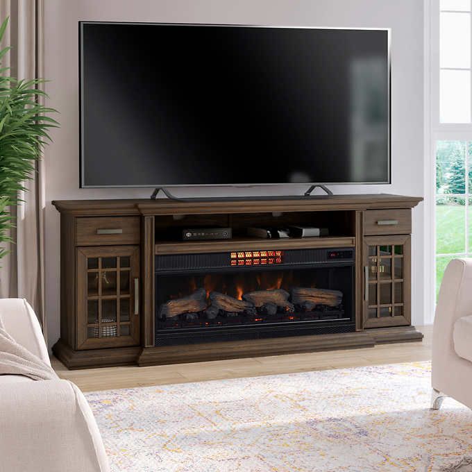 Tresanti Everett TV Console with ClassicFlame CoolGlow 2-in-1 Electric Fireplace and Fan (No Heat) 1656669 #95024