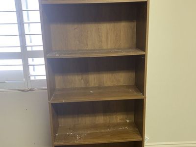 Used Wood Bookcase - 5-Shelf, Brown Laminate Finish