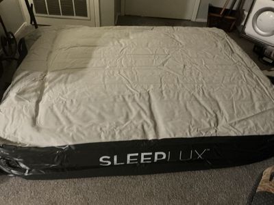 SleepLux Queen Raised Air Mattress with Built-In Pump