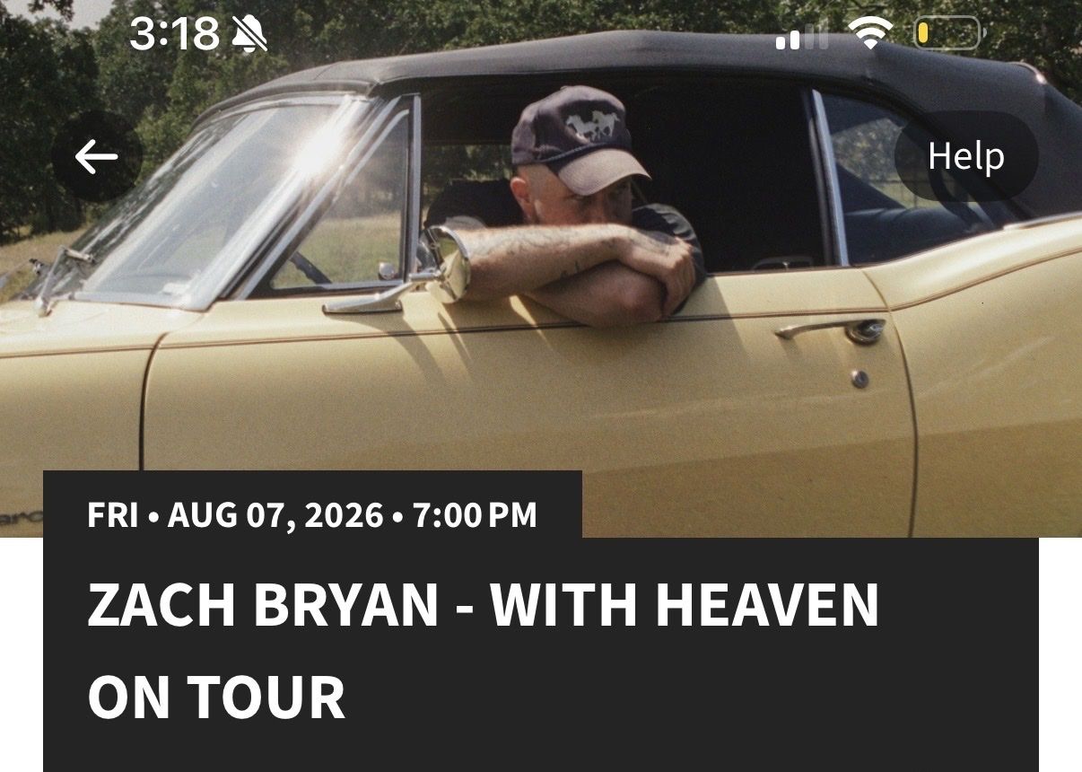 Zach Bryan: With Heaven On Tour - 2 Tickets, Rice-Eccles Stadium SLC, Aug 7, W08, Row 53