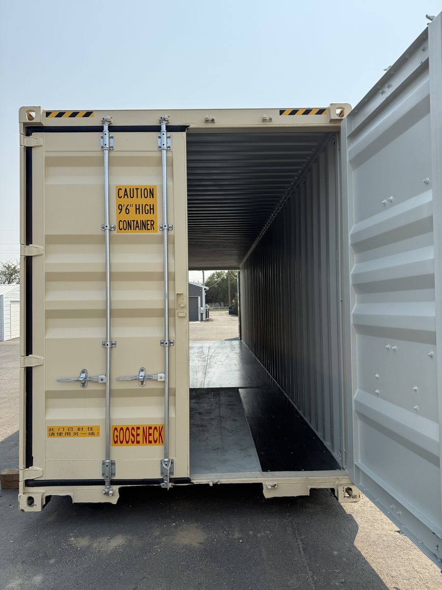 40ft High Cube Double Door Shipping Container – Beige / Tunnel Container