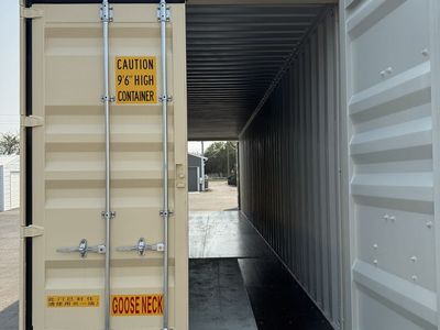40ft High Cube Double Door Shipping Container – Beige / Tunnel Container