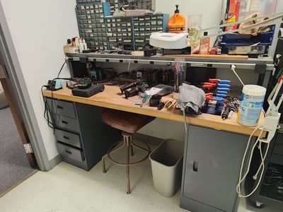 Work bench with power strip