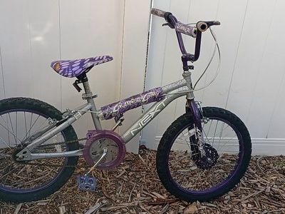 Next Glamour Girl Kids' BMX Bike, Purple/Silver, 20-inch Wheels