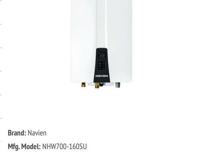 Navien Tankless Non-Condensing Water Heater - Brand New in Box, Energy Efficient