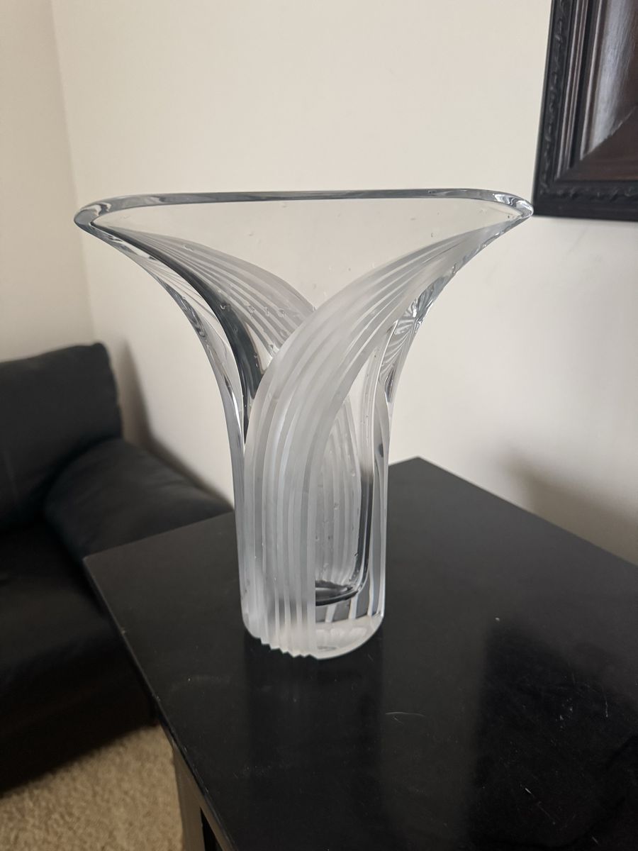 Art Nouveau crystal vase Hollywood regency