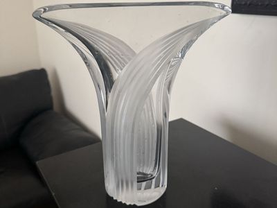 Art Nouveau crystal vase Hollywood regency