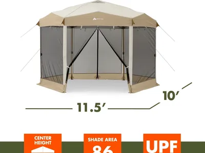 BRAND NEW Ozark Trail 12' x 10' Glamping Hexagon Lighted Canopy