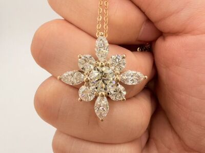 Round Cut Lab Grown Diamond Necklace