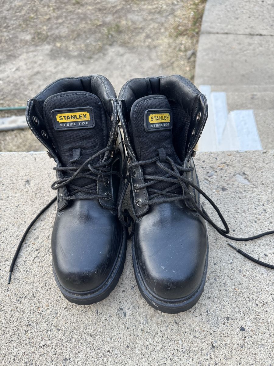 Stanley Steel Toe Work Boots Men's US Size 7 Black Ankle Safety Footwear