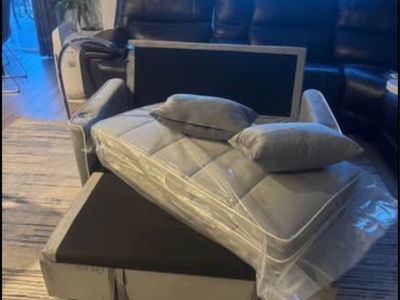 Sleeper Sofa Couch Bed with USB & Type C Port, Modern 3-in-1 Convertible Velvet (small)