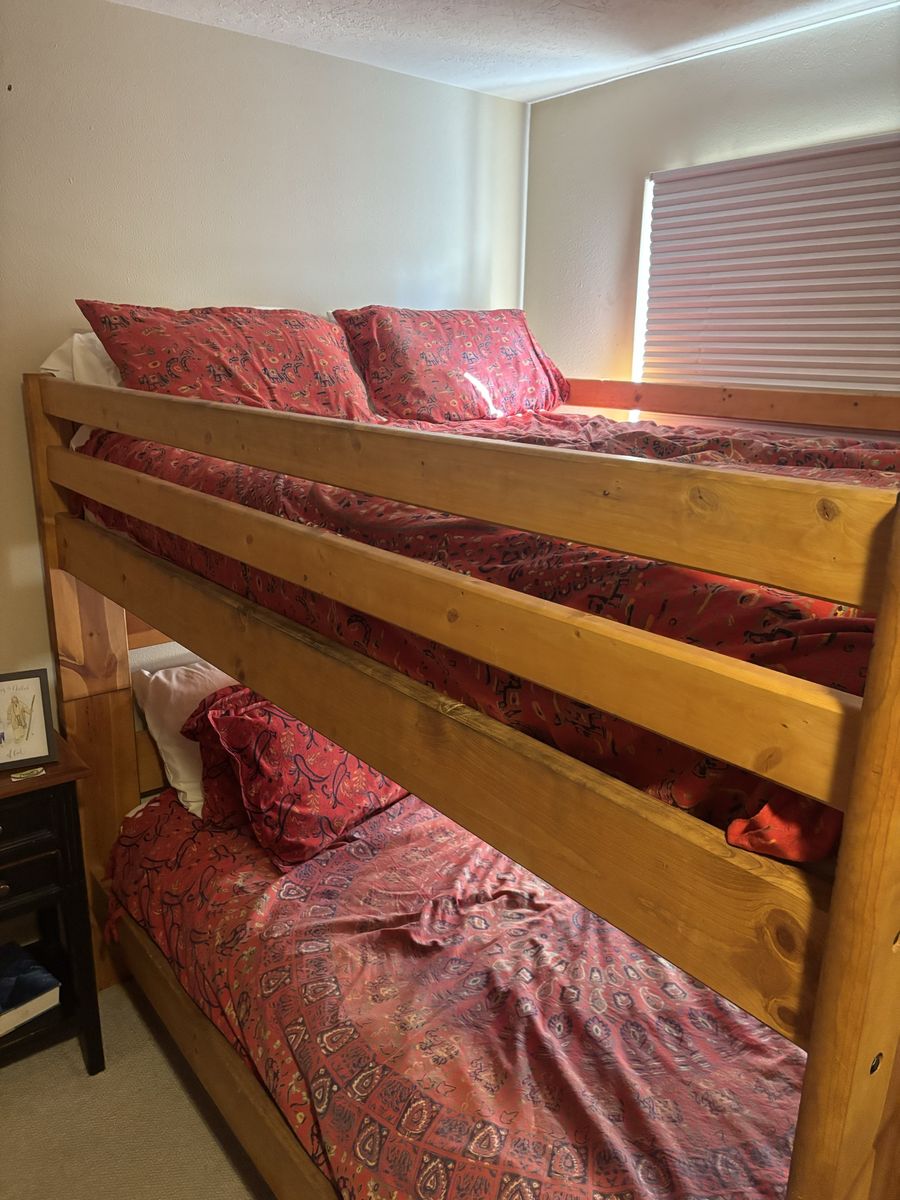 Double On Double Wooden Bunk Bed