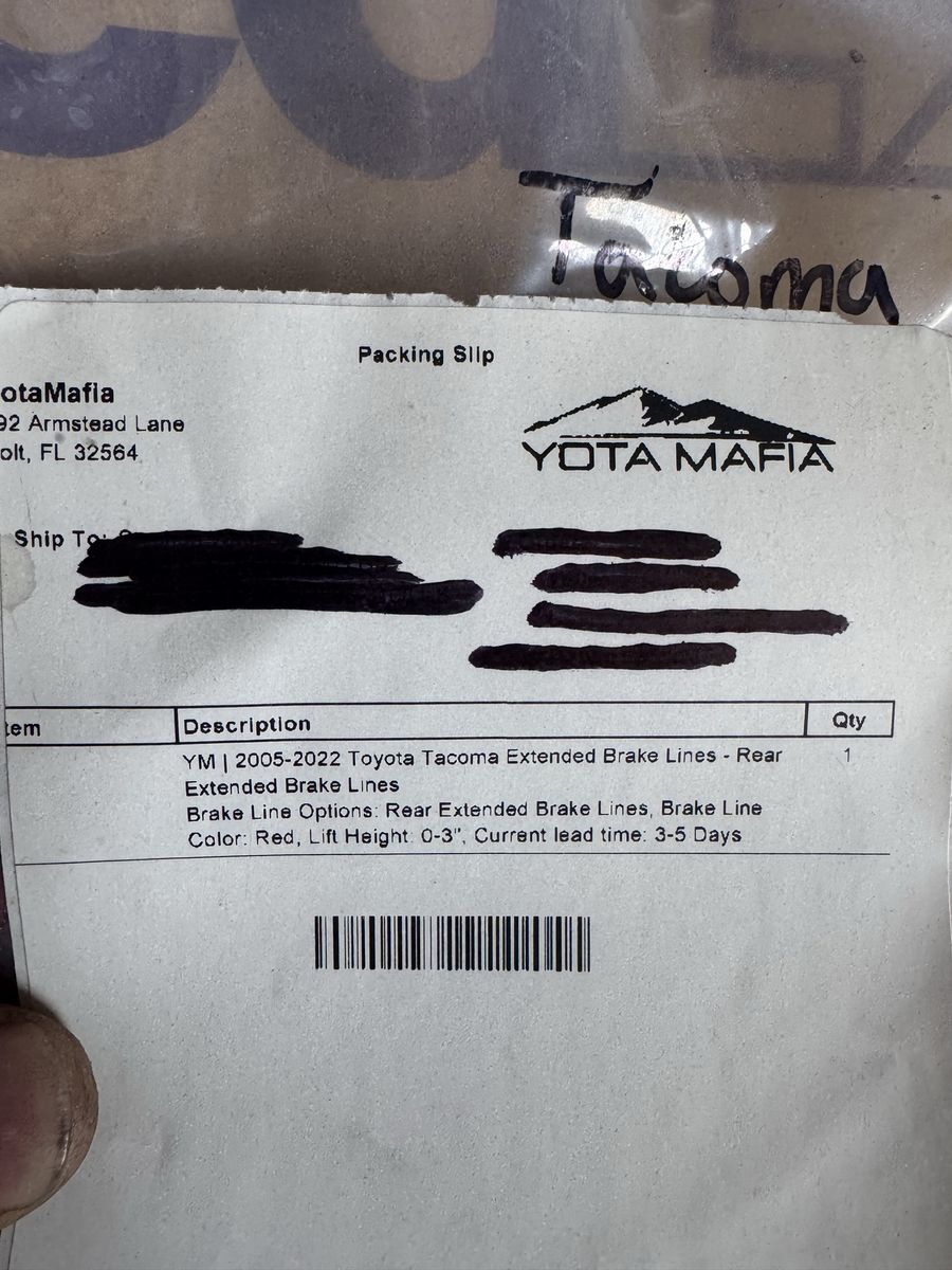 2nd Gen Tacoma Extended Rear Brake Lines