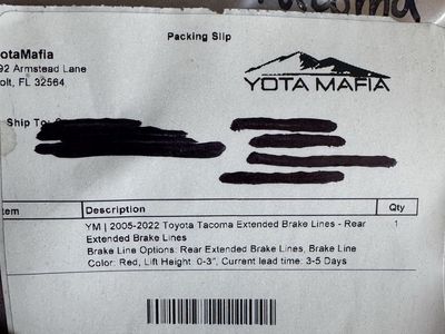 2nd Gen Tacoma Extended Rear Brake Lines