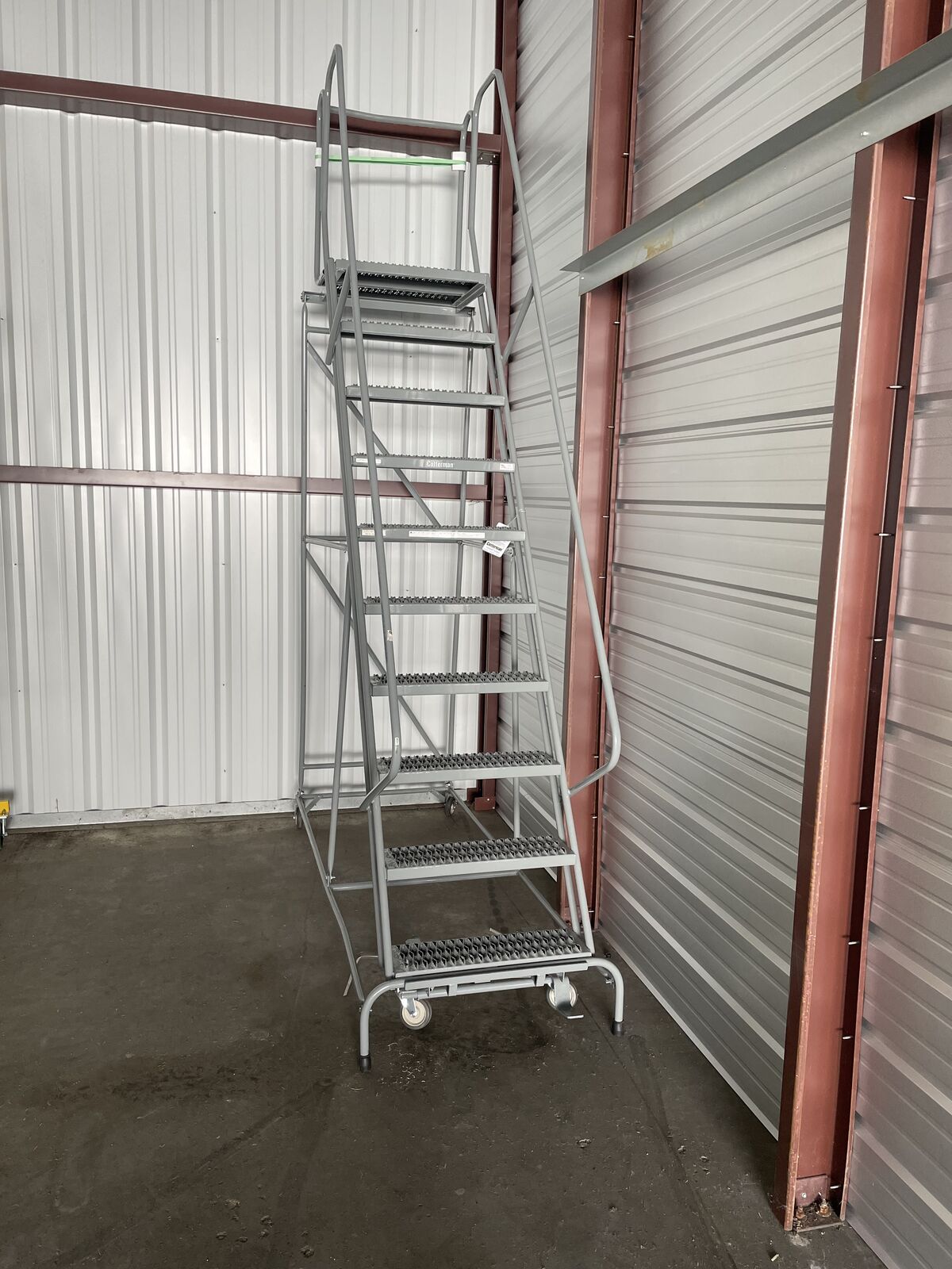 10 Step Rolling Warehouse Platform Ladder 0004
