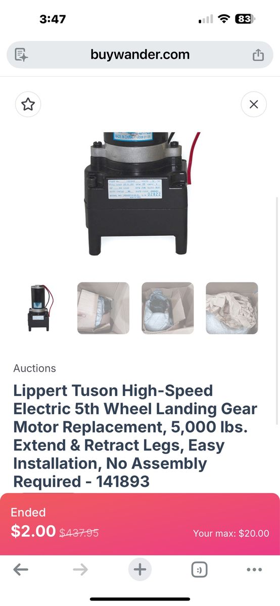 5th wheel landing gear motor replacement